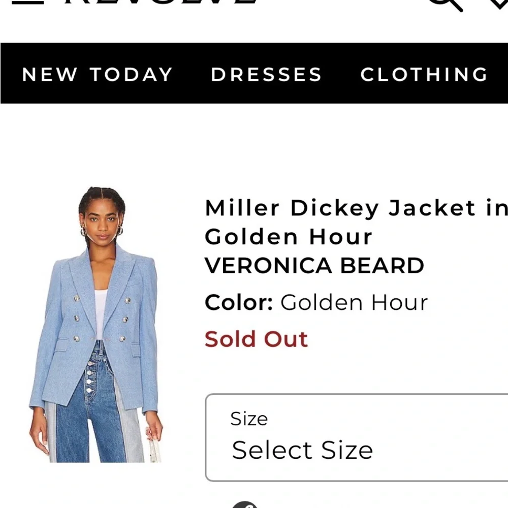 Veronica Beard Miller Dickey Jacket Light Blue Denim Blazer with Silver Buttons - Picture 3 of 14